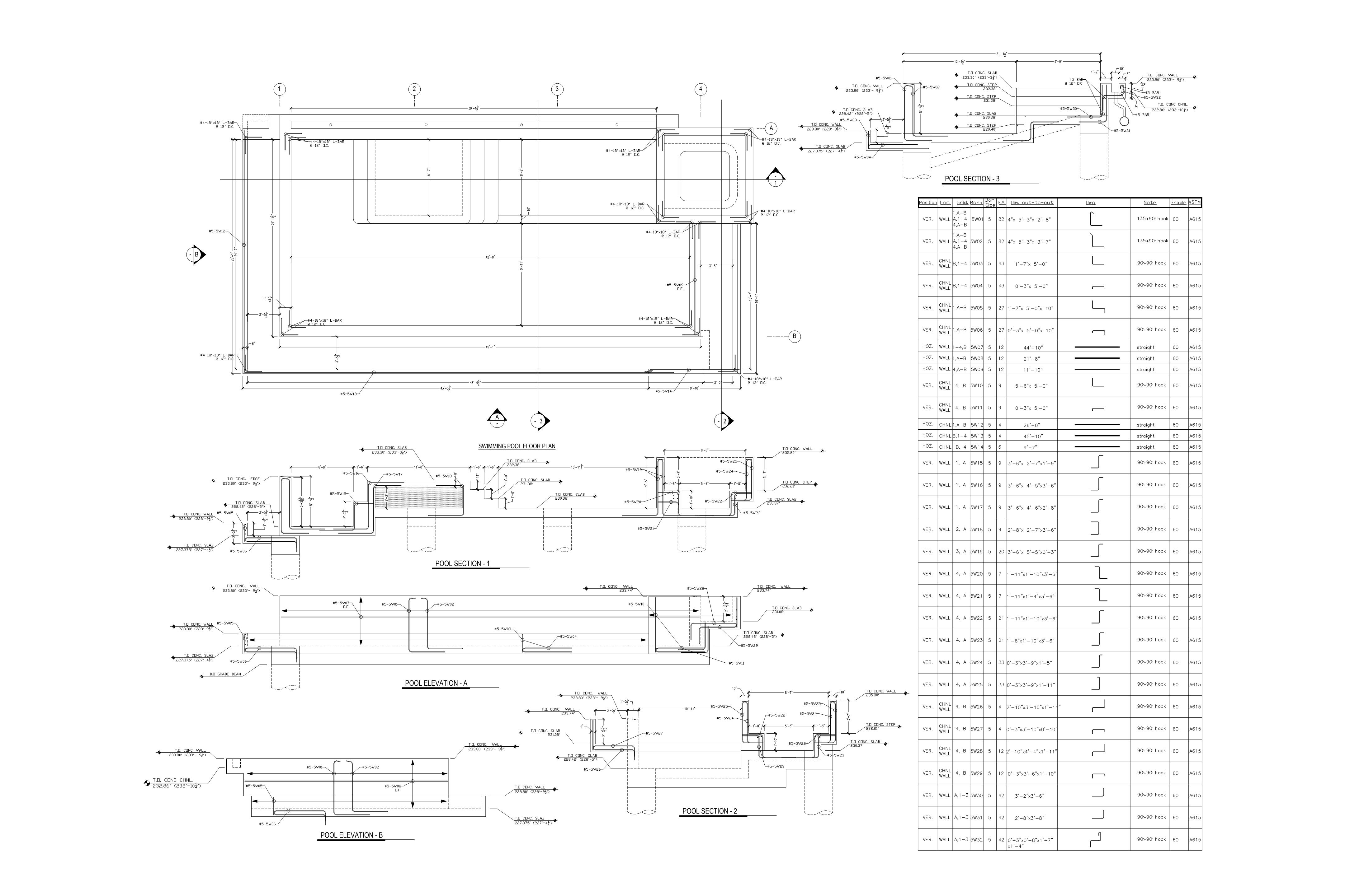 Pool rebar shop drawing 3
